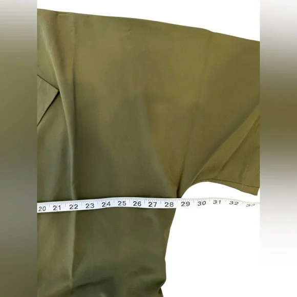 SONCY CROSS OVER JUMPSUIT WITH BELT Olive Green Size 26 NWT SONCY Vanity Size 4 - Picture 5 of 12